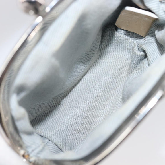 CELINE Macadam Canvas Coin Purse Gray Silver Auth 207489A