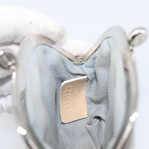 CELINE Macadam Canvas Coin Purse Gray Silver Auth 207489A