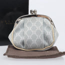 CELINE Macadam Canvas Coin Purse Gray Silver Auth 207489A-17