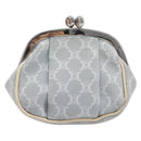 CELINE Macadam Canvas Coin Purse Gray Silver Auth 207489A-2