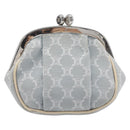 CELINE Macadam Canvas Coin Purse Gray Silver Auth 207489A-3