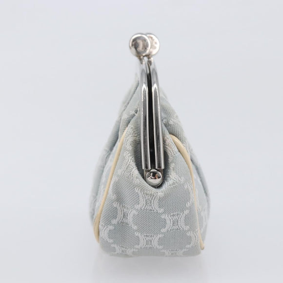 CELINE Macadam Canvas Coin Purse Gray Silver Auth 207489A