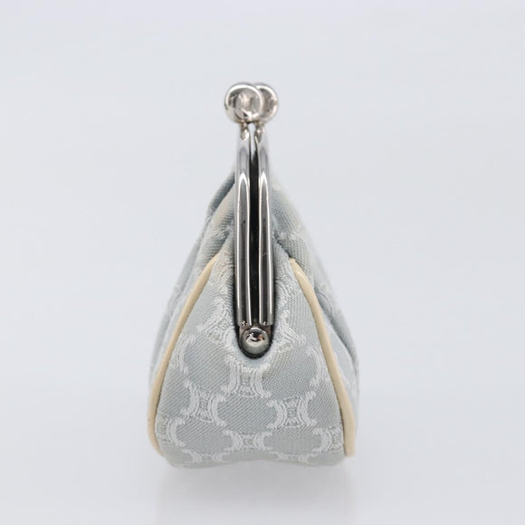 CELINE Macadam Canvas Coin Purse Gray Silver Auth 207489A
