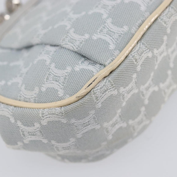 CELINE Macadam Canvas Coin Purse Gray Silver Auth 207489A