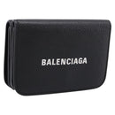 Balenciaga Everyday Compact Wallet Leather Black Gold Auth 207491V-1
