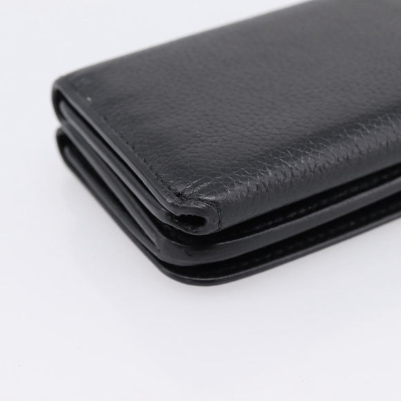 Balenciaga Everyday Compact Wallet Leather Black Gold Auth 207491V