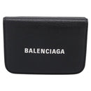 Balenciaga Everyday Compact Wallet Leather Black Gold Auth 207491V-13