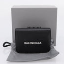 Balenciaga Everyday Compact Wallet Leather Black Gold Auth 207491V-12