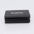 Balenciaga Everyday Compact Wallet Leather Black Gold Auth 207491V-6