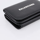 Balenciaga Everyday Compact Wallet Leather Black Gold Auth 207491V-14