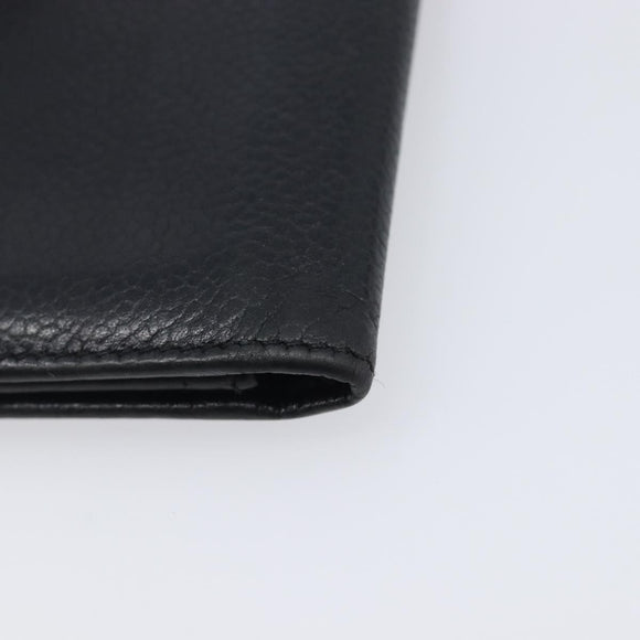 CHANEL Card Case Caviar Skin Black CC Auth 207492A