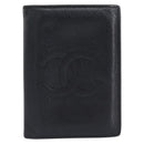CHANEL Card Case Caviar Skin Black CC Auth 207492A-13