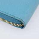 PRADA Coin Purse Safiano Leather Light Blue Gold Auth 207493V-17
