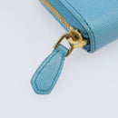 PRADA Coin Purse Safiano Leather Light Blue Gold Auth 207493V-7