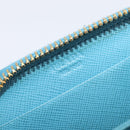 PRADA Coin Purse Safiano Leather Light Blue Gold Auth 207493V-19