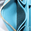 PRADA Coin Purse Safiano Leather Light Blue Gold Auth 207493V-20