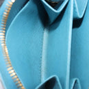 PRADA Coin Purse Safiano Leather Light Blue Gold Auth 207493V-21