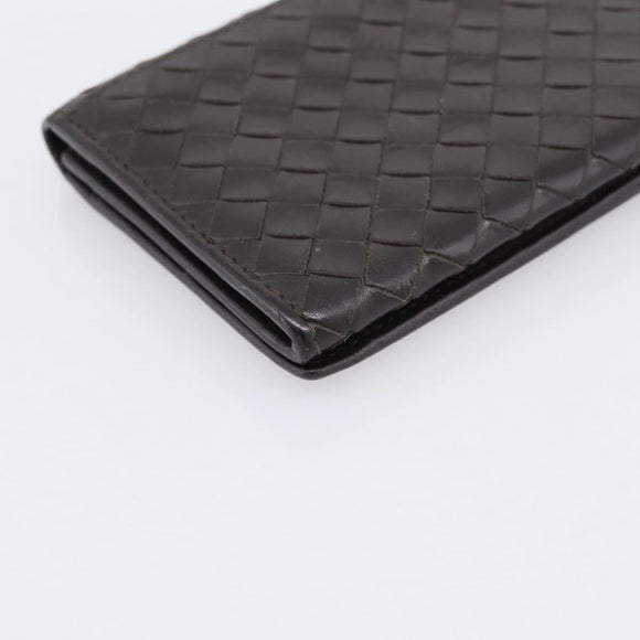 Bottega Veneta INTRECCIATO Long Wallet Leather Brown Auth 207494V