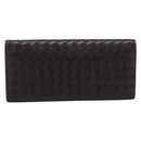 Bottega Veneta INTRECCIATO Long Wallet Leather Brown Auth 207494V-2