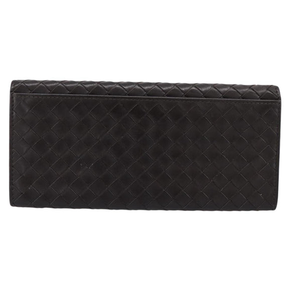 Bottega Veneta INTRECCIATO Long Wallet Leather Brown Auth 207494V