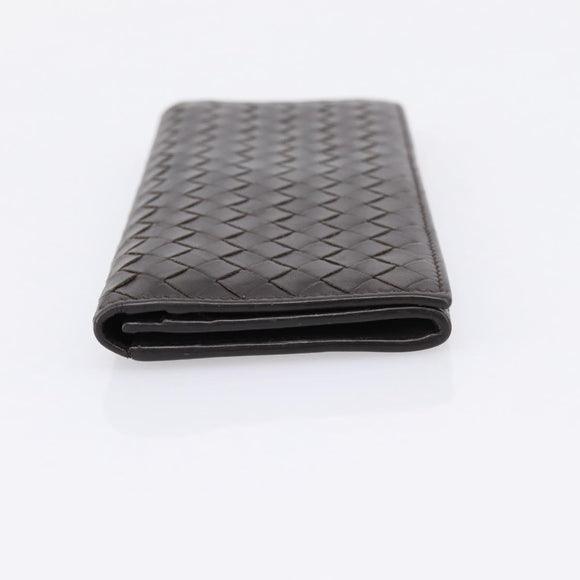 Bottega Veneta INTRECCIATO Long Wallet Leather Brown Auth 207494V