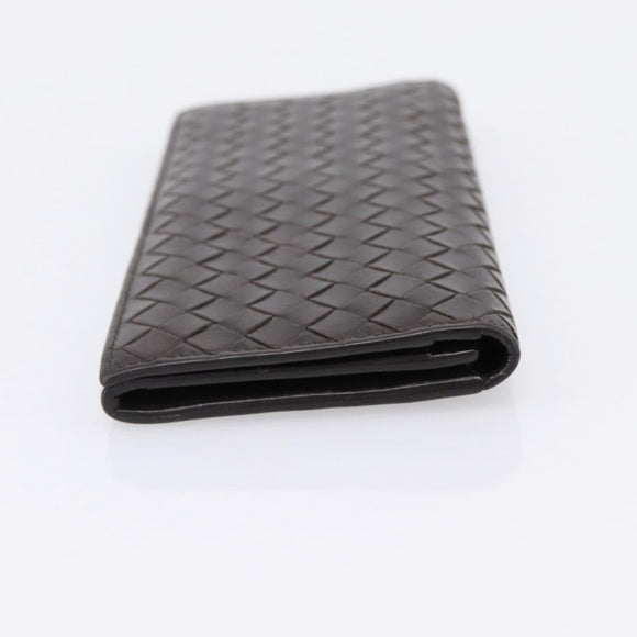Bottega Veneta INTRECCIATO Long Wallet Leather Brown Auth 207494V