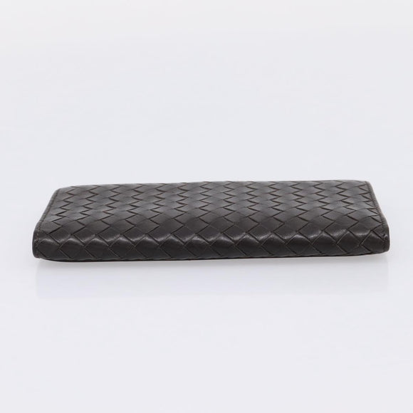Bottega Veneta INTRECCIATO Long Wallet Leather Brown Auth 207494V