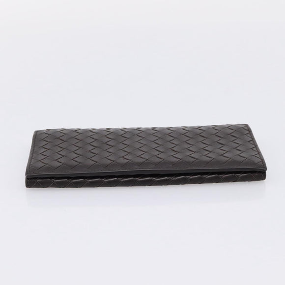 Bottega Veneta INTRECCIATO Long Wallet Leather Brown Auth 207494V