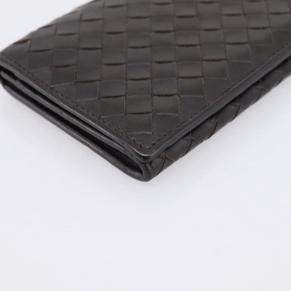 Bottega Veneta INTRECCIATO Long Wallet Leather Brown Auth 207494V