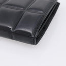 Bottega Veneta Padded Compact Wallet Leather Black Gold Tone Auth 207496M-15