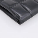 Bottega Veneta Padded Compact Wallet Leather Black Gold Tone Auth 207496M-16