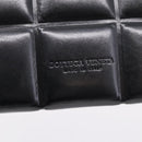 Bottega Veneta Padded Compact Wallet Leather Black Gold Tone Auth 207496M-17