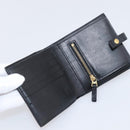Bottega Veneta Padded Compact Wallet Leather Black Gold Tone Auth 207496M-8