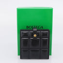Bottega Veneta Padded Compact Wallet Leather Black Gold Tone Auth 207496M-12