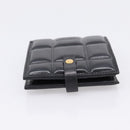 Bottega Veneta Padded Compact Wallet Leather Black Gold Tone Auth 207496M-5