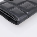 Bottega Veneta Padded Compact Wallet Leather Black Gold Tone Auth 207496M-14
