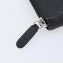 CHANEL Long Wallet Caviar Skin Black Silver CC Auth 207498V-12