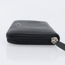 CHANEL Long Wallet Caviar Skin Black Silver CC Auth 207498V-5