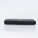 CHANEL Long Wallet Caviar Skin Black Silver CC Auth 207498V-6