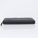 CHANEL Long Wallet Caviar Skin Black Silver CC Auth 207498V-7