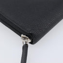 CHANEL Long Wallet Caviar Skin Black Silver CC Auth 207498V-9