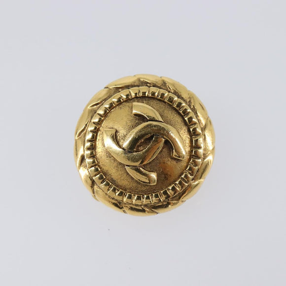 CHANEL COCO Mark Earring Metal Gold CC Auth 207500V