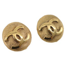 CHANEL COCO Mark Earring Metal Gold Tone CC Auth 207502V-1