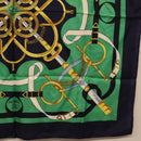 HERMES Carre 90 Scarf ""Eperon d Or"" Silk Navy Auth 207503-10