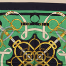 HERMES Carre 90 Scarf ""Eperon d Or"" Silk Navy Auth 207503-3