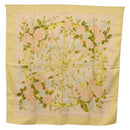 HERMES Carre 90 Scarf ""ROMANTIQUE Foulard Soie Vert Rose blanc"" Auth 207505-14