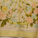 HERMES Carre 90 Scarf ""ROMANTIQUE Foulard Soie Vert Rose blanc"" Auth 207505-9