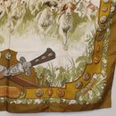HERMES Carre 90 Scarf ""LES AMAZONES"" Silk Brown Auth 207506-10