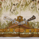 HERMES Carre 90 Scarf ""LES AMAZONES"" Silk Brown Auth 207506-9