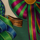 HERMES Carre 90 Scarf ""LES RUBANS DU CHEVALL"" Silk Green Auth 207507-12